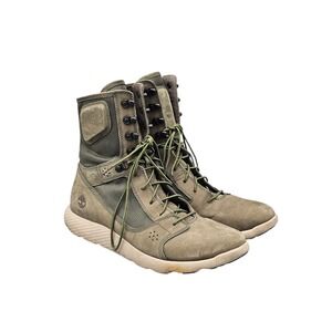 Timberland Men's Size 12 US FlyRoam Tactical Green Leather & Canvas Combat Boots